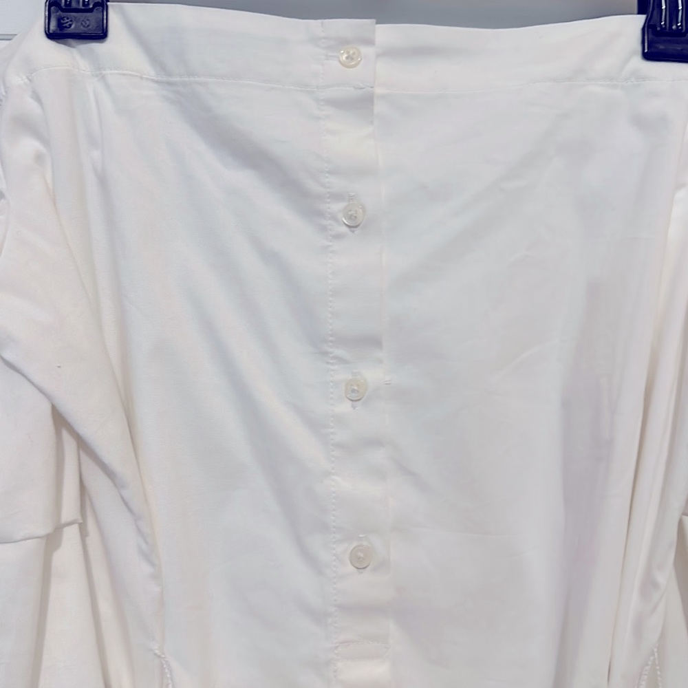 NWT Banana Republic White Cold Shoulder Dress- size 8 - Picture 4 of 5